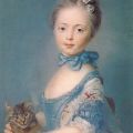 J.B.Perroneau - Dívka s kotětem