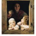 Hieronymus Bosch - Junge Bäuerin mit drei Kindern