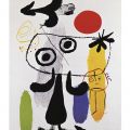Joan Miró - Figur gegen rote Sonne II