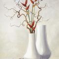 Karin van der Valk - Willow Twigs with Red Flowers