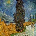 Vincent van Gogh - Landstrasse mit Zypresse und Stern