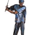 Kovové sochy - Modrý golfista